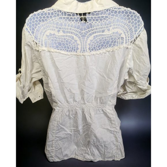Millenium Lace Shoulder Button Up - Picture 5 of 12